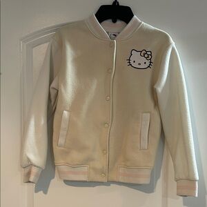 Girls Hello Kitty Cream Bomber Jacket